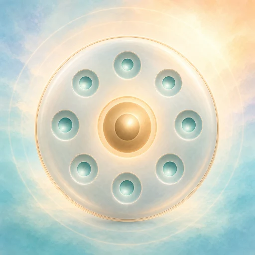 PanSphere app icon: a watercolor handpan on calm water